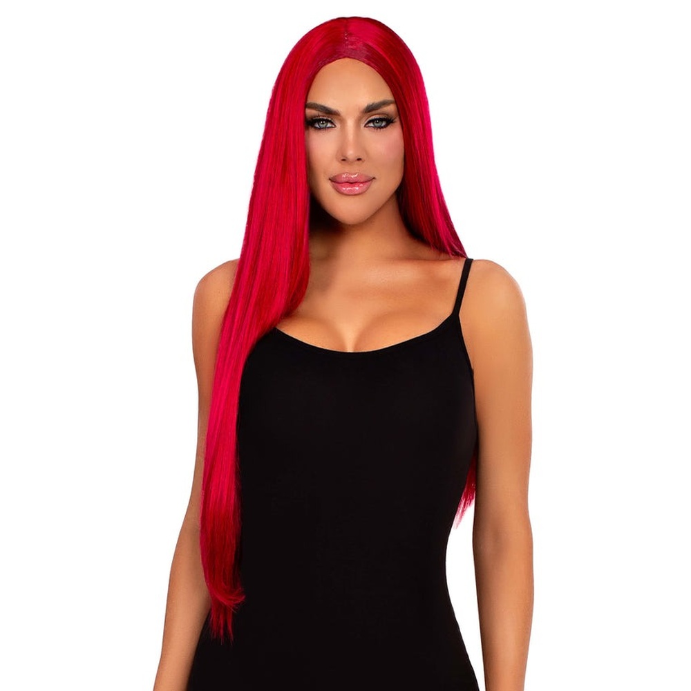 Leg Avenue - Long Straight Center Part PerÃ¼cke - Rot